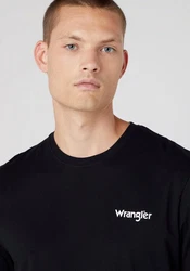 WRANGLER T-Shirt Sign Off taubenblau/schwarz/weiß