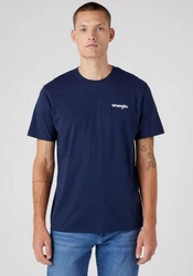 WRANGLER T-Shirt Sign Off taubenblau/schwarz/weiß