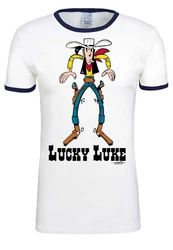 LOGOSHIRT T-Shirt Lucky Luke Weiß/Creme/Rot