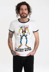 LOGOSHIRT T-Shirt Lucky Luke Weiß/Creme/Rot