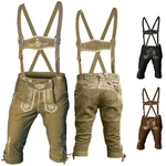 German Wear Trachtenlederhose GW800 Kniebundhose Khaki/Dunkelgrün