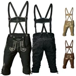 German Wear Trachtenlederhose GW800 Kniebundhose Dunkelgrün/Khaki