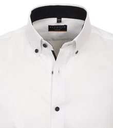 Redmond Langarmhemd Slim Fit Button-Down-Kragen (231710130) Weiß/Creme/Schwarz
