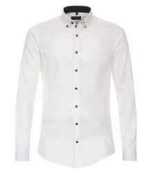 Redmond Langarmhemd Slim Fit Button-Down-Kragen (231710130) Weiß/Creme/Schwarz