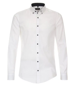 Redmond Langarmhemd Slim Fit Button-Down-Kragen (231710130) Weiß/Creme/Schwarz