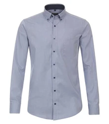 Redmond Businesshemd Body Cut Button-Down-Kragen Grau/Dunkelblau/Blau/Hellblau