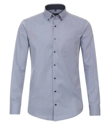 Redmond Businesshemd Body Cut Button-Down-Kragen Grau/Dunkelblau/Blau/Hellblau