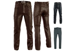 RadMasters Lederhose GW870 Lederjeans Bffelleder Schwarz/Braun (GW870)