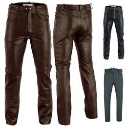 Lederhose GW870 Lederjeans Lederhose Bffelleder Schwarz und Braun