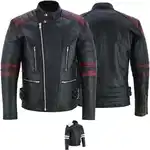 German Wear Lederjacke GW424J Rot/Bordeaux/Dunkelrot/Schwarz