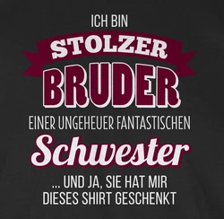 Shirtracer T-Shirt Ich bin stolzer Bruder Braun/Rosa/Silber