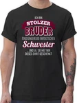 Shirtracer T-Shirt Ich bin stolzer Bruder Braun/Rosa/Silber