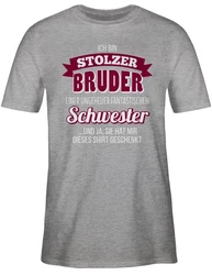 Shirtracer T-Shirt Ich bin stolzer Bruder Grau/Silber