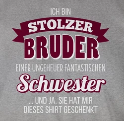 Shirtracer T-Shirt Ich bin stolzer Bruder Grau/Silber