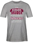 Shirtracer T-Shirt Ich bin stolzer Bruder Grau/Silber