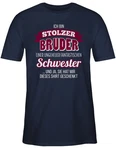 Shirtracer T-Shirt Ich bin stolzer Bruder Dunkelblau/Blau/Rosa/Braun