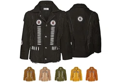 German Wear Trachtenjacke GW958J Westernjacke Braun/Khaki/Creme/Schwarz/Dunkelgrün