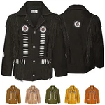 German Wear Trachtenjacke GW958J Westernjacke Braun/Khaki/Creme/Schwarz/Dunkelgrün
