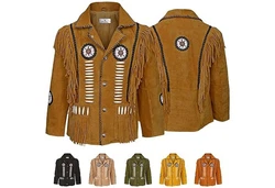 German Wear Trachtenjacke GW958J Westernjacke Braun/Gelb/Beige