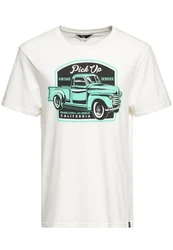KingKerosin Print-Shirt Pick Up Modell Creme/Hellgrün/Grün/Weiß