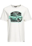 KingKerosin Print-Shirt Pick Up Modell Creme/Hellgrün/Grün/Weiß
