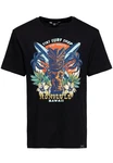 KingKerosin Print-Shirt Tiki Surf Shop Blau/Beige/Dunkelblau