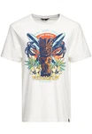 KingKerosin Print-Shirt Tiki Surf Shop Weiß/Creme/Rot/Orange/Gelb/Beige/Blau