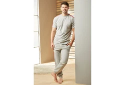 Erwin Müller Sweatshirt Herren T-Shirt Uni Grau/Hellgrau