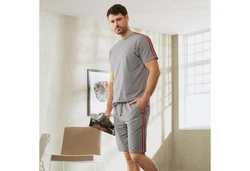 Erwin Müller Sweatshirt Herren T-Shirt Uni Grau/Hellgrau