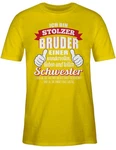 Shirtracer T-Shirt Stolzer Bruder einer wundervollen Schwester Gelb