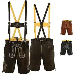 Trachtenlederhose GW720 kurze trachtenhose Trachten Lederhose mit Hosentrgern