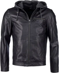Maze Lederjacke Schwarz/Grau/Dunkelgrau