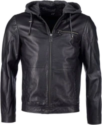 Maze Lederjacke Schwarz/Grau/Dunkelgrau