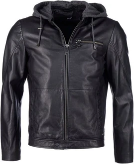 Maze Lederjacke Schwarz/Grau/Dunkelgrau