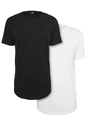 URBAN CLASSICS T-Shirt Urban Classics Herren Pre-Pack Shaped Long Tee Weiß/Schwarz