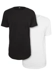 URBAN CLASSICS T-Shirt Urban Classics Herren Pre-Pack Shaped Long Tee Weiß/Schwarz