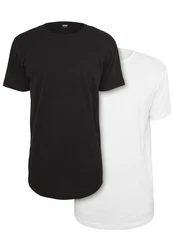 URBAN CLASSICS T-Shirt Urban Classics Herren Pre-Pack Shaped Long Tee Weiß/Schwarz