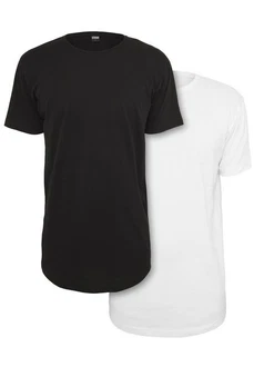 URBAN CLASSICS T-Shirt Urban Classics Herren Pre-Pack Shaped Long Tee Weiß/Schwarz