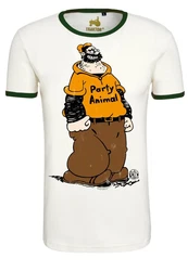 LOGOSHIRT T-Shirt Popeye Brutus Party Animal Braun/Lila/Grün
