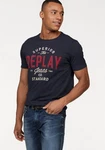 Replay T-Shirt mit Markendruck Dunkelblau/Rot/Dunkelrot/Hellblau