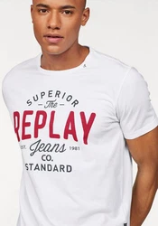 Replay T-Shirt mit Markendruck Rot/Dunkelrot
