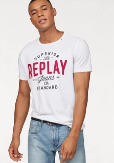 Replay T-Shirt mit Markendruck Rot/Dunkelrot