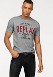 Replay T-Shirt mit Markendruck Grau/Rot/Braun