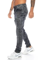 Cipo & Baxx Cargojeans Herren Cargo Jeans Hose Dunkelblau/Dunkelgrau/Grau/Hellgrau