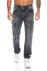 Cipo & Baxx Cargojeans Herren Cargo Jeans Hose Dunkelblau/Dunkelgrau/Grau/Hellgrau