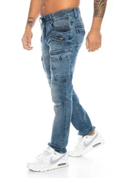Cipo & Baxx Cargojeans Herren Cargo Jeans Hose Blau/Hellblau