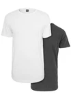 URBAN CLASSICS T-Shirt Urban Classics Herren Pre-Pack Shaped Long Tee Hellgrau/Dunkelgrau/Grau/Weiß