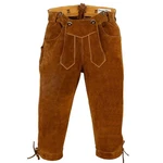 German Wear Trachtenlederhose GW830 Kniebundhose Braun/Beige/Orange