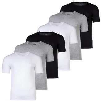 BOSS Herren T-Shirt RN Classic (6er Pack) Dunkelblau/Grau/Weiß/Schwarz/Dunkelgrau