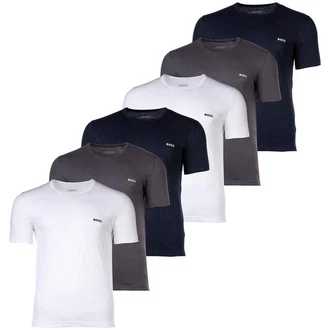 BOSS Herren T-Shirt RN Classic (6er Pack) Dunkelblau/Blau/Grau